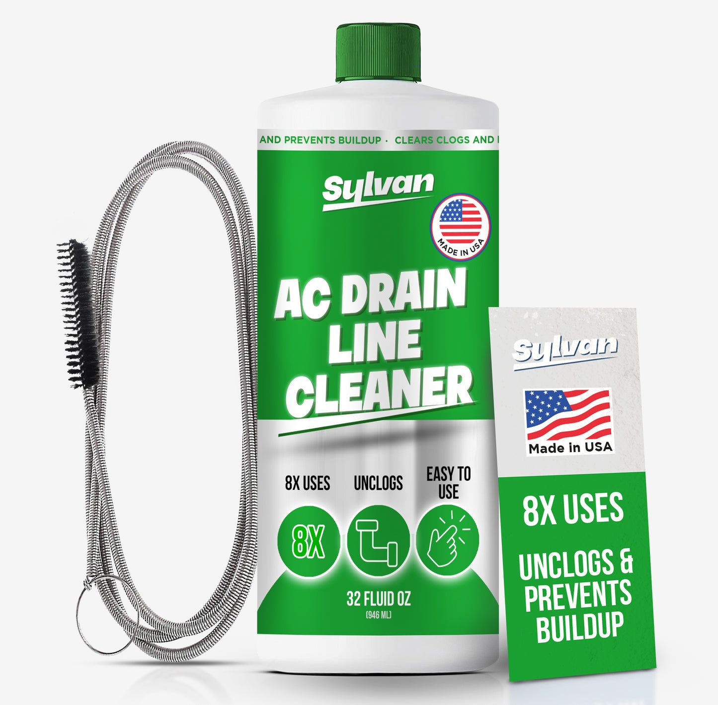 AC Drain Line Cleaner (32 Oz.) + Free XXL Drain Brush