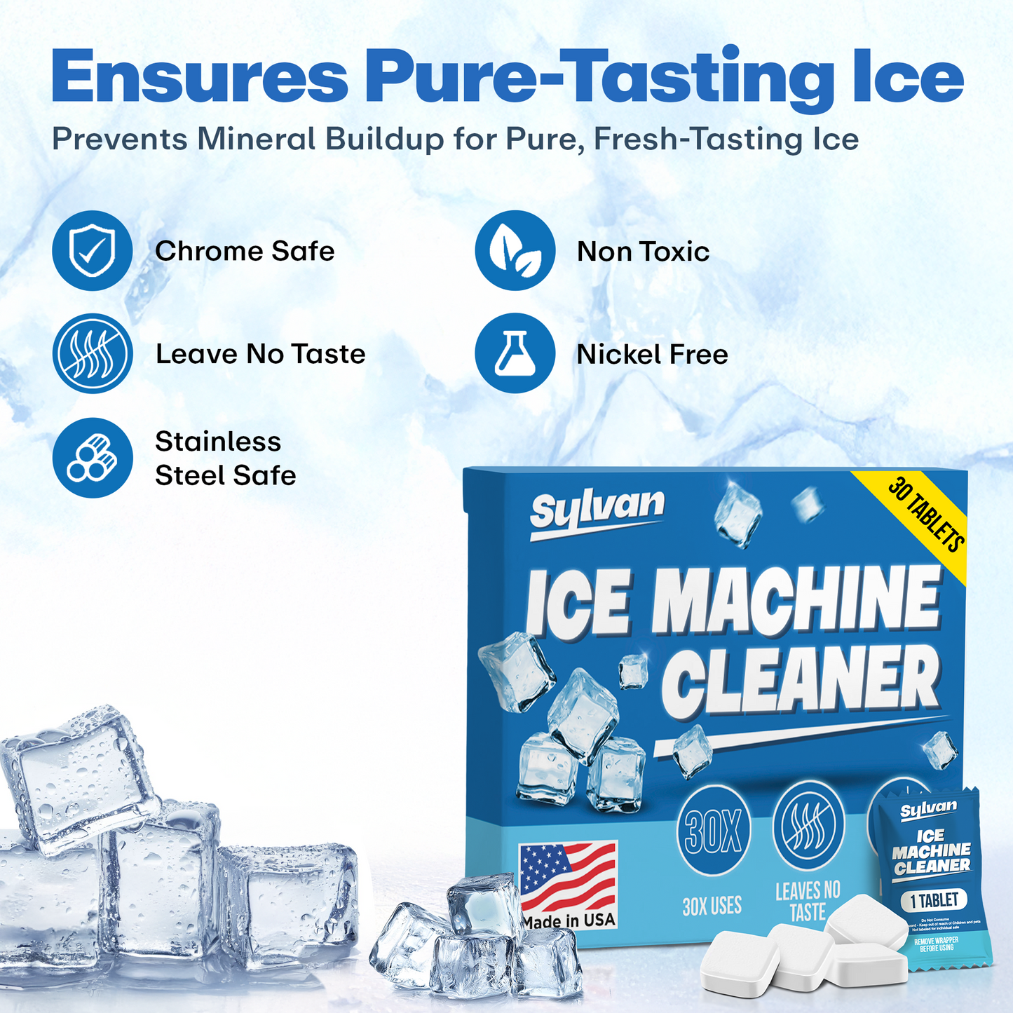 Ice Machine Cleaner Tablets (30 Pieces)