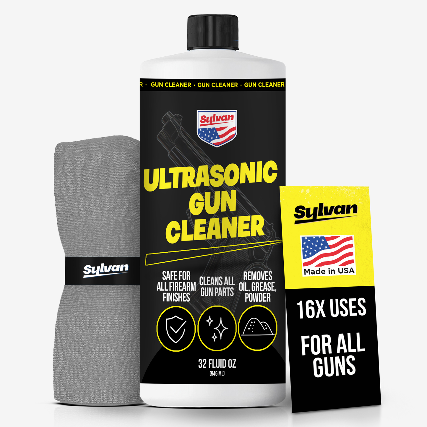 Ultrasonic Gun Cleaner Solution (32 Oz.) + Free Cleaning Cloth