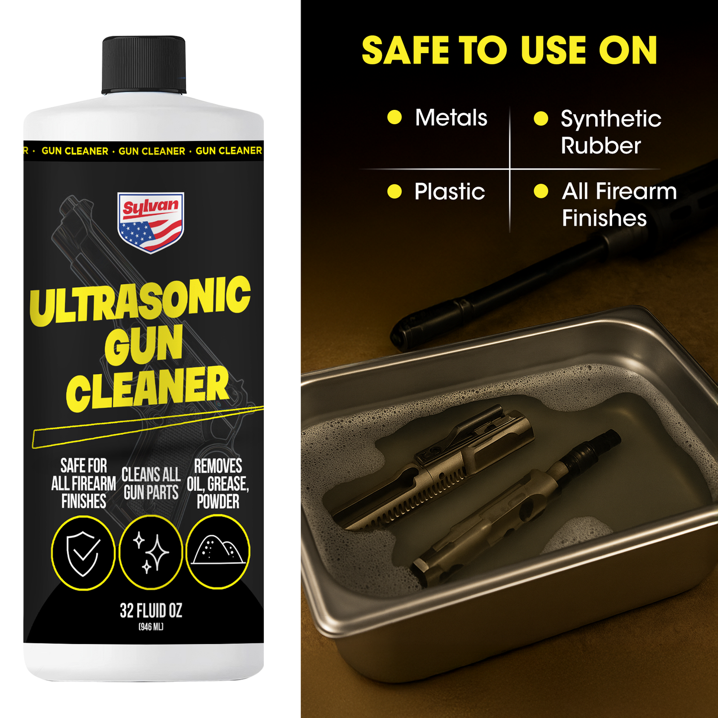 Ultrasonic Gun Cleaner Solution (32 Oz.) + Free Cleaning Cloth