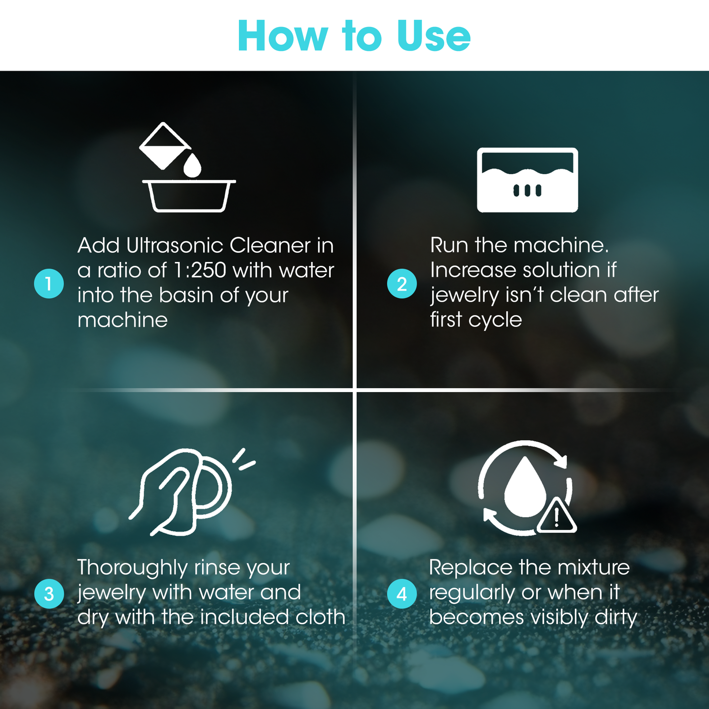 Ultrasonic Jewelry Cleaner (32 Oz.) + Free Cloth