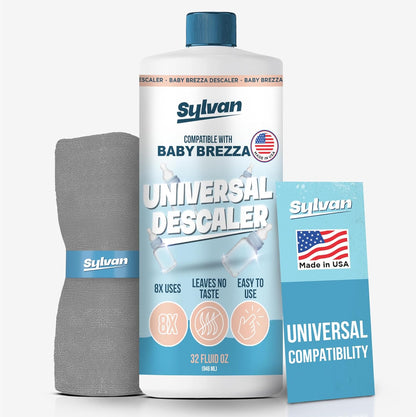 Descaler Compatible with Baby Brezza Machines (32 Oz) + Free Cloth