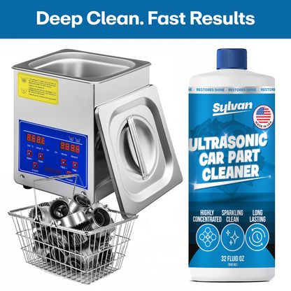 Ultrasonic Car Parts Cleaner (32 Oz.) + Free Cloth