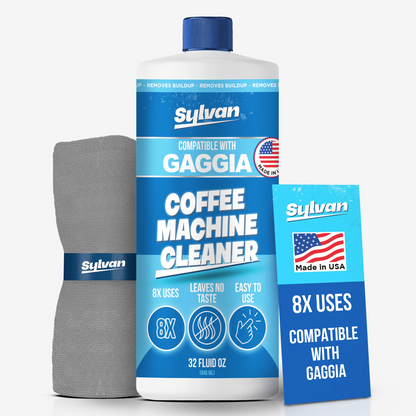 Coffee Machine Cleaner (32 Oz.) - Compatible with Gaggia  + Free Barista Cloth