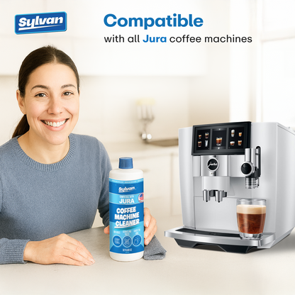 Coffee Machine Cleaner (32 Oz.) - Compatible with Jura + Free Barista Cloth
