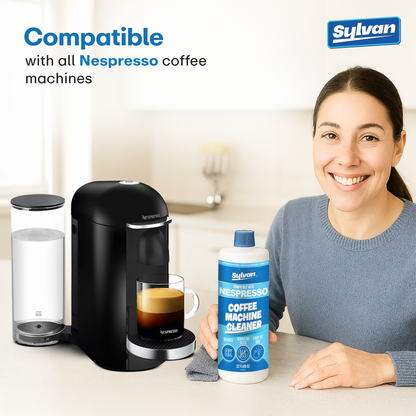 Coffee Machine Cleaner (32 Oz.) - Compatible with Nespresso Vertuo + Free Barista Cloth