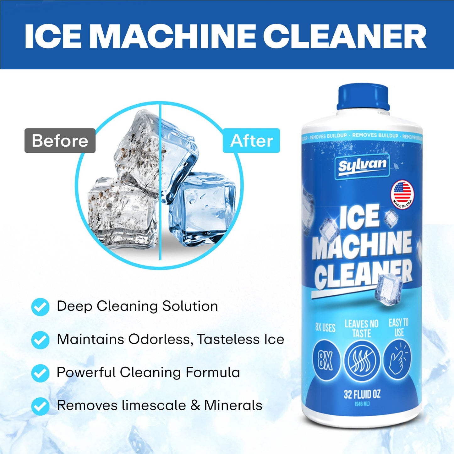 Ice Machine Cleaner (32 Oz.) + Free Brush