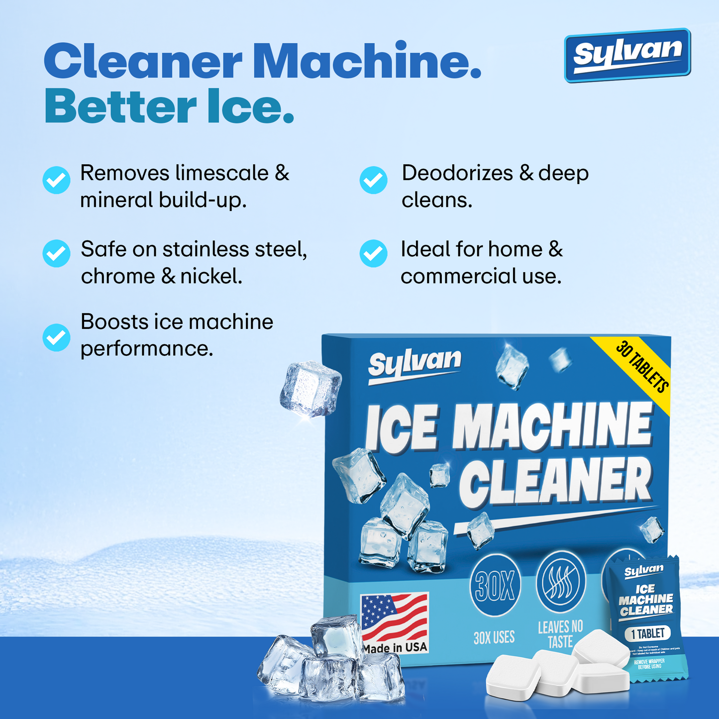 Ice Machine Cleaner Tablets (30 Pieces)